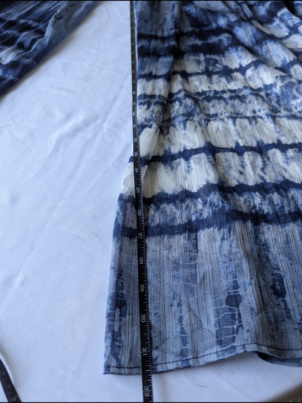 Va Va Voom Blue and White Tie-Dye Wide-Leg Jumpsuit Flowy Shimmer - Picture 7 of 10